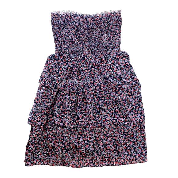 American Eagle Outfitters Ditsy Floral Tier Strapless Mini Dress - Picture 1 of 5